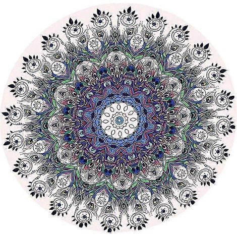 Nappe ronde imperméable avec ourlet élastique pour une utilisation intérieure et extérieure, housse de table ajustée pour les fêtes dans le jardin et les réunions de famille. Couleur : Style I 1,2 m (1/4)