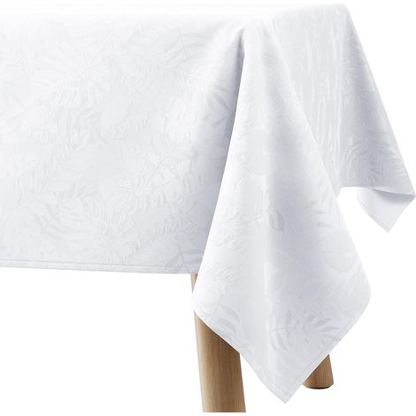 Tovaglia Moderna Antimacchia Rettangolare Bianca 140x240 cm (1/4)