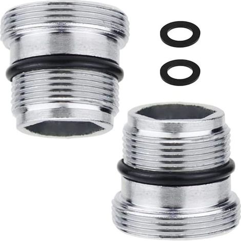 Adattatore per rubinetto in 2 pezzi da filettatura maschio M18.5 a M22 - connettore metallico per rubinetto per collegare gli aeratori al rubinetto - adattatore