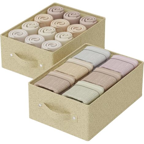 Pliables Boîtes de Rangement Ouvertes,33x23x14cm,Gris Beige,2 Pièce (1/5)