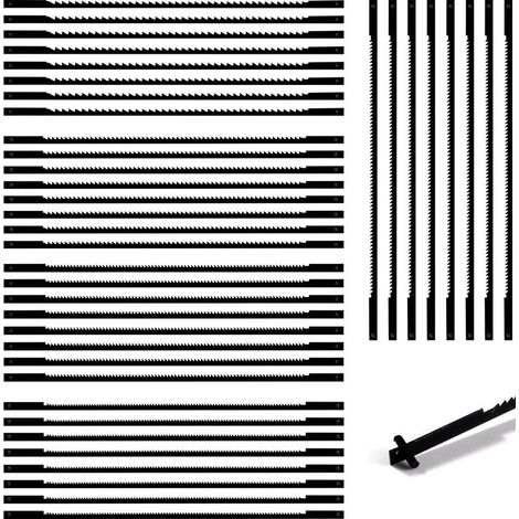 40 Pieces Scroll Saw Blades, 10/15/18/20/24 Teeth Scroll Saw Accessories Steel, Carbon Steel Saw Blades for Wood, Plastic, Foam, Soft Metals (1/5)