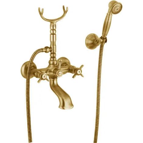 GRUPPO VASCA ESTERNO CON DOCCIA SERIE ORIENTES BRONZATO CON ATTACCO DUPLEX E FLESSIBILE MT 1,5   RUBINETTERIE EURORAMA S.P.A.