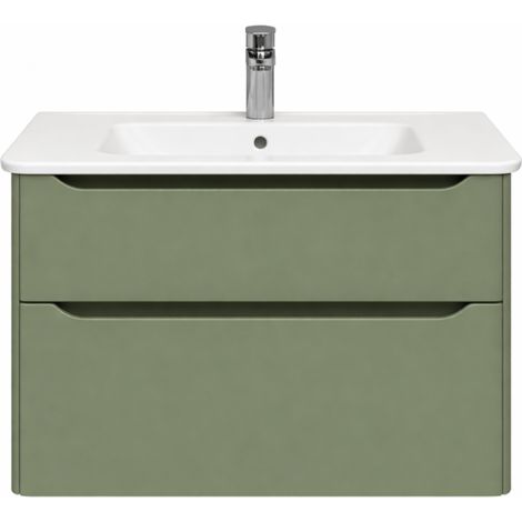 Mueble lavabo suspendido VITRA Sento Round de 100 cm, verde mate