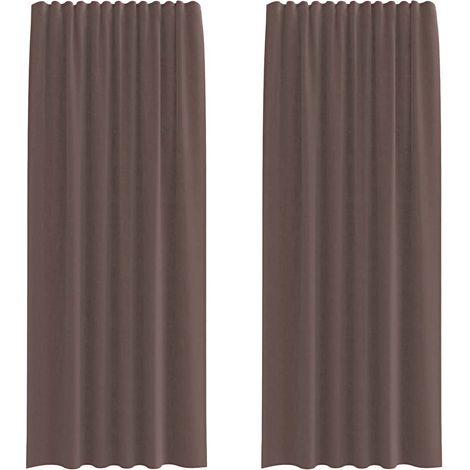 Maison Exclusive - Voile Vorhänge mit Lasche 2 Stk. Braun