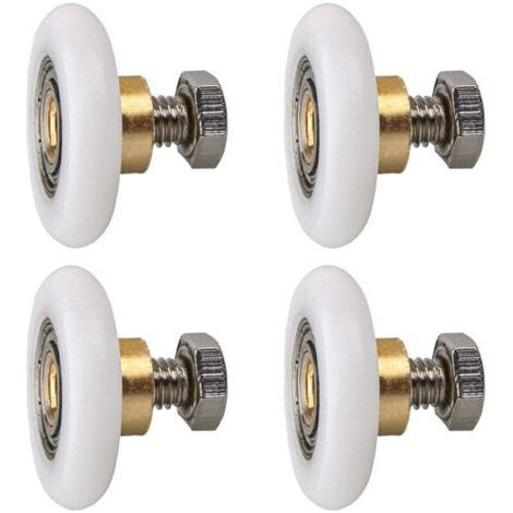 4-teiliges Duschtürrollen-Set, Duschtürrollen, Schiebetürrollen, Ersatztürrollen (20 mm) (1/4)