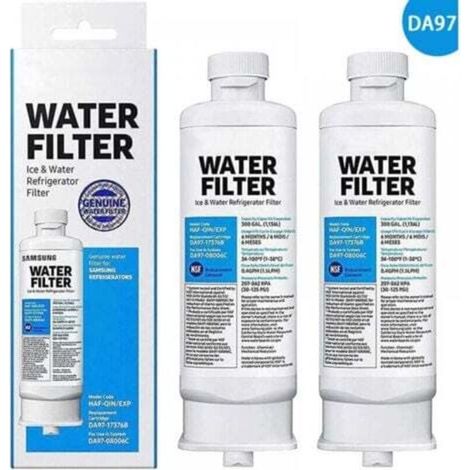 Lot de 2 Filtres à eau de Réfrigérateur de Rechange DA97-17376B DA97-08006C HAF-QIN HAF-QIN/EXP pour réfrigérateurs Multi-Portes (1/4)