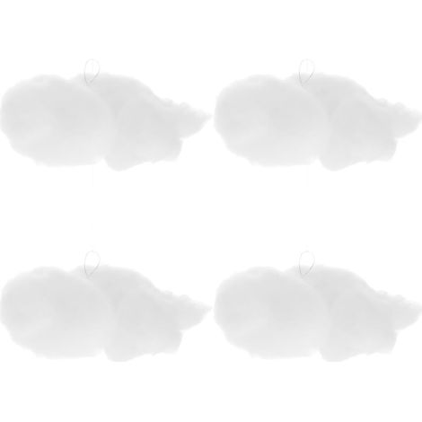 Décoration Suspendue Nuage et Étoile 4 Pièces en Coton Synthétique Blanc, Ornement pour Chambre Bébé, Décoration Maison Solide et Élégante (1/5)