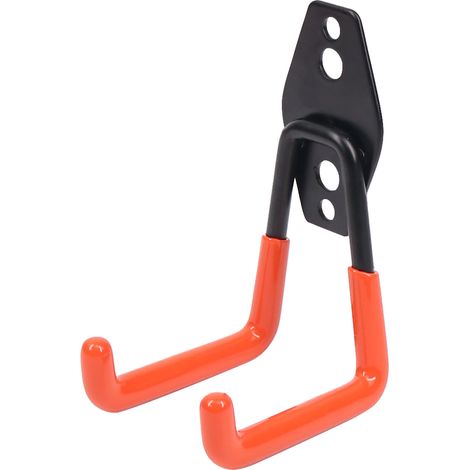 Crochets muraux pour garage, rangement de garage, crochets muraux en acier, adaptés pour suspendre échelles, vélos, tuyaux, outils électriques (orange, lot de 4) (1/4)