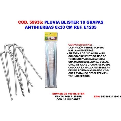Blister da 10 Graffe Zincate Rete Antiumidità 6x30 cm Spessore 3 mm