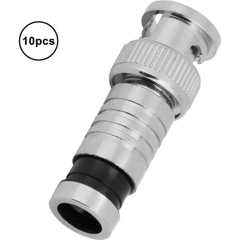10 connecteurs BNC à compression (fiches) adaptateur coaxial FR Q9 RG59 pour systèmes de vidéosurveillance (1/5)