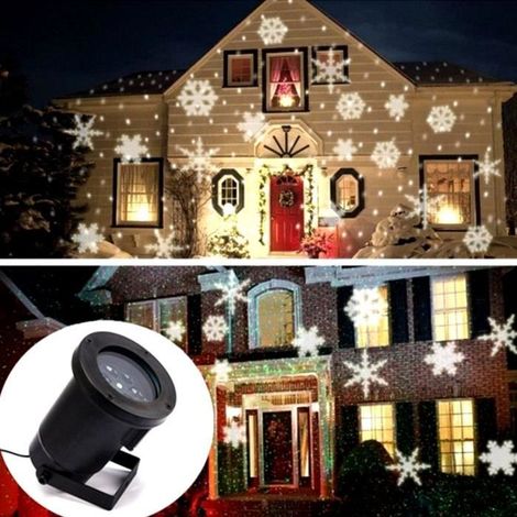 Décor d\'éclairage de Noël LED Flocon de Neige Paysage Projecteur Lampe (Blanc lumière) (1/4)