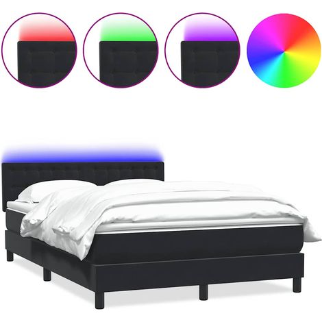 Maison Exclusive - Letto a Molle con Materasso e LED Nero 160x210 cm in Velluto
