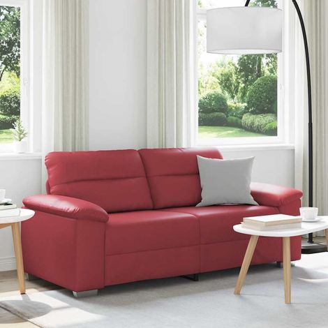 2-Sitzer-Sofa Weinrot 180x81x84 cm Kunstleder (1/5)