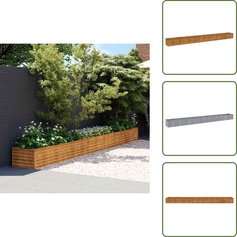 The Living Store Jardinière surélevée 482 x 50 x 36 cm Acier Corten - Jardinière en acier Corten (1/5)