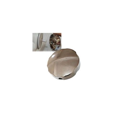 Bouton rotatif pour baignoire, couvercle de trop-plein de baignoire, en alliage de zinc, bouton rotatif pour bonde de baignoire/évacuations de bac à serpillière, argenté (1/5)