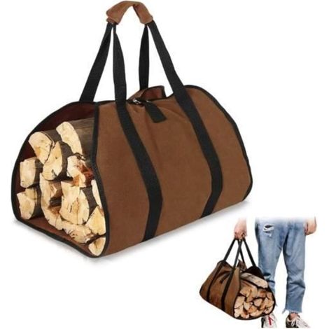 Sac à Bûche - Grande Capacité - Imperméable - Poignées Antidérapantes - Rangement Pratique (1/4)