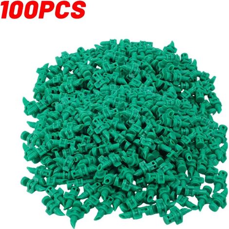 (Vert - 100 pièces) Arroseurs goutte-à-goutte à 90/180/360° pour jardin, pelouse et serre - Système de micro-brumisation (1/5)