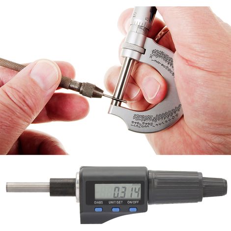 Tête de micromètre numérique 0,001 mm, unité de support de tête de micromètre électronique 0-25 mm, conversion (1/5)