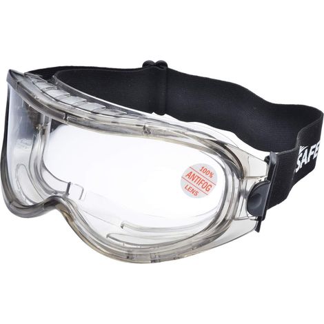 Lunettes de Protection Lunettes de Port pour porteurs de Lunettes - SG007 avec Protection latérale et Branches antidérapantes Protection UV Ellipse Travaux (Transparent) (1/5)