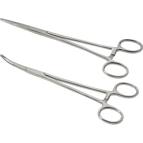 Kit de 2 Pinces à Piercing, Pince Clamper Autoverrouillante, Pêche avec Mâchoire Puissante Dents, Multifonction pour Bricolage Soins Animaliers (12.5cm) Argentée - (1/5)