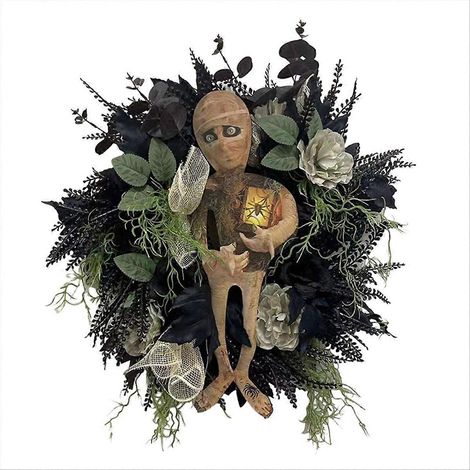 Halloween-Mumienkranz, Wanddekoration für drinnen und draußen, Horror, Haustür (1/5)