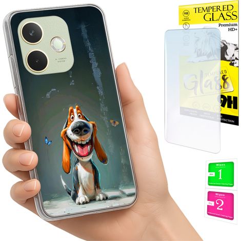 Schutzhülle für Oppo A5 Pro: Foto-Rückseite mit Hundemotiv + 9H-Glas (1/5)