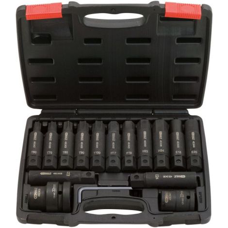 Set di bussole e punte lunghe a percussione KS TOOLS 3/4'' - 1'', 16 pezzi