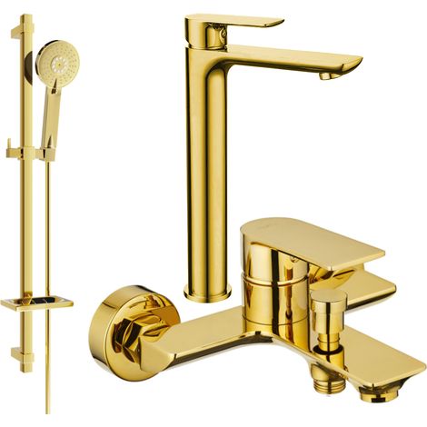 Mexen Alfa Conjunto de baño DQ40, dorado - 745713DQ40-50 (1/4)
