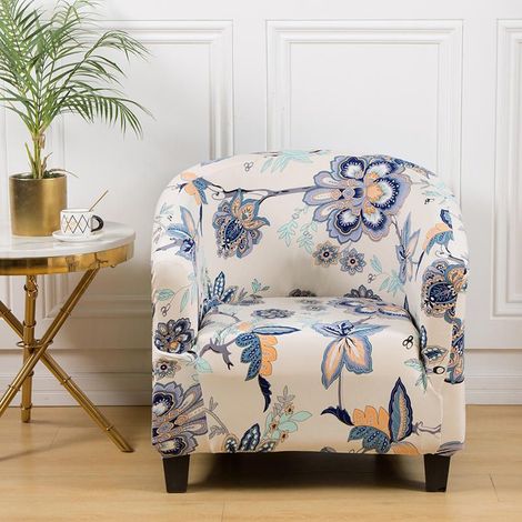 Housse De Fauteuil Extensible Housse De Chaise Imprimé Amovible Lavable Housse De Canapé Modern Revêtement De Fauteuil Pour Comptoir De Bar Salon Salle À Manger Réception Bureau (29) (1/5)