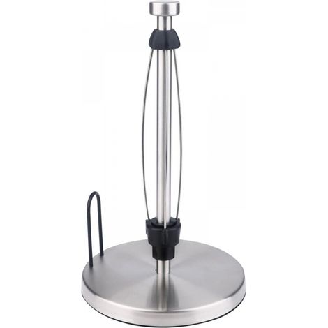 Porte-essuie-tout pour comptoir, support pour rouleau d'essuie-tout à une main avec base lestée et ventouses pour cuisine et salle de bain,argent (1/5)