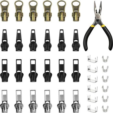 114 pcs Curseur Fermeture Eclair Fermeture à Glissière 5 Zipper Repair Kit (1/5)