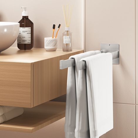 Auralum Max portasciugamani in acciaio inox, gancio a muro per bagno e cucina, spazzolato (1/5)