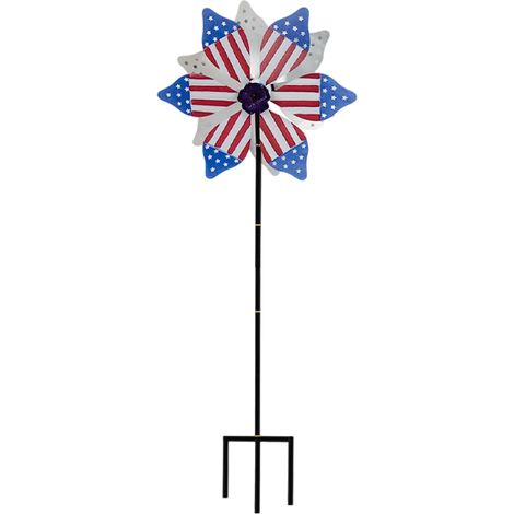 mit patriotischem Erdspieß Wirbel für Garten für Blumenbeet