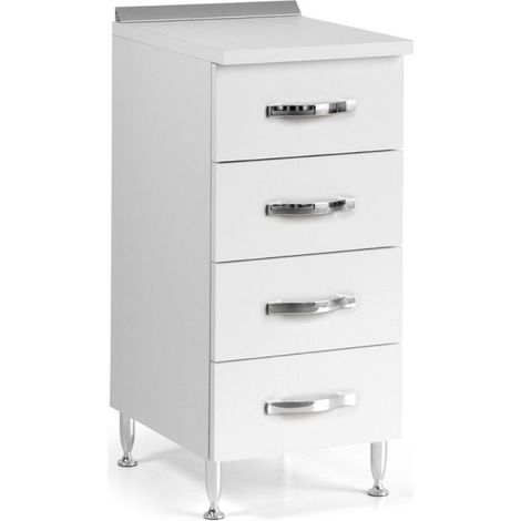 Cassettiera per cucina in legno nobilitato Bianco Frassinato cm H 85x50x40