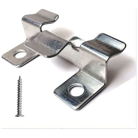 Lot de 100 clips de fixation pour terrasse en composite avec vis en acier inoxydable(hauteur 1 cm) (1/4)