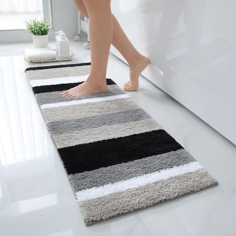 1 Tapis De Bain Antidérapant, Microfibre Douce, Absorbant Poils Longs, Lavable Machine, Salle De Bain Cuisine (1/5)