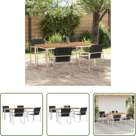 Garten Tisch - Garten Essgruppe 5 pcs Braun Massivholz Akazie (1/5)