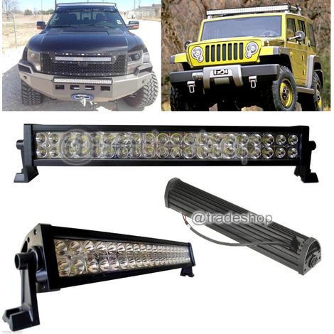 TRADE SHOP - Faro Luce Led Barra D 72 120 240w Inclinabili Supporti 12v Suv Auto Paraurti - 72 Watt
