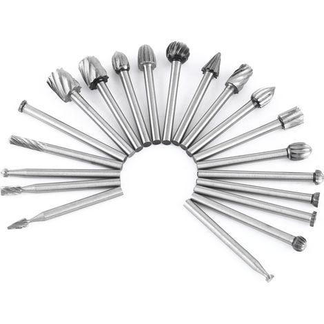 20pcs High Speed Steel Burrs Rotary Files Woodworking Carving Tool Set 1/8inch Shank (1/5)