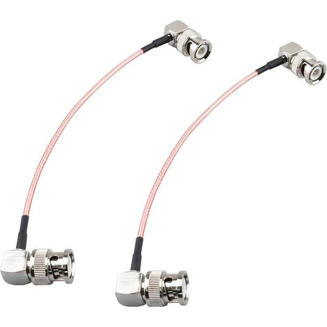 Mâle à Angle Droit à 90 Degrés Mâle 15 CM Coude Câble Rg316 Câble Coaxial Connecteur Câble d'extension à Angle Droit 15cm pour Antenne Wifi Queue Jumper HD SDI Vidéo 2 Pack (1/3)
