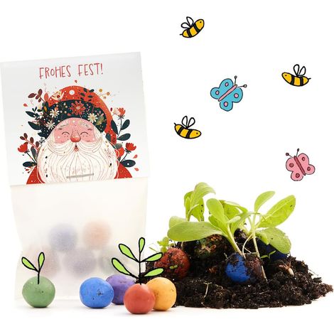 Lot de 10 billes de fleurs Petit cadeau et petit cadeau durable pour Noël Bombes à semences pour collègues, invités et enfants Petit cadeau pour l'Avent, le remplissage du (1/5)