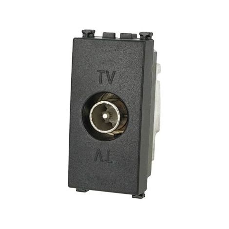 Presa TV Passante Connettore Maschio Nero Compatibile Vimar Arke' SD9173D-3 (1/3)