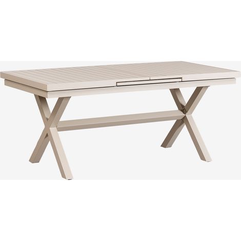 Table de jardin rectangulaire extensible Karena en aluminium SKLUM Tapioca Beige 180 - 240 x 90 cm