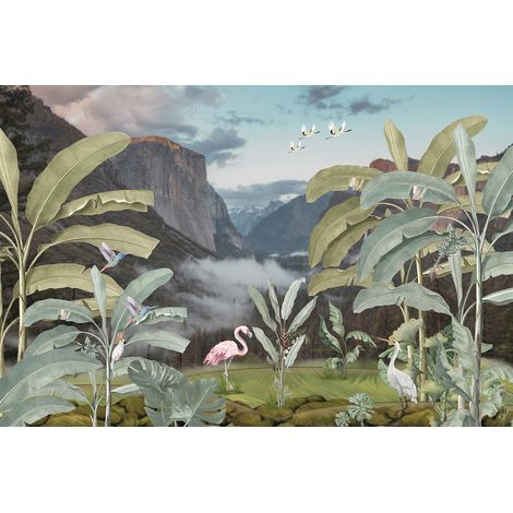 Papier peint panoramique - Flamants Roses - 130 cm x 87 cm (1/2)