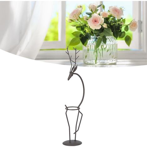 Jardinière hydroponique en verre borosilicate avec support élégant motif cerf en fer forgé pour salon type A (1/5)