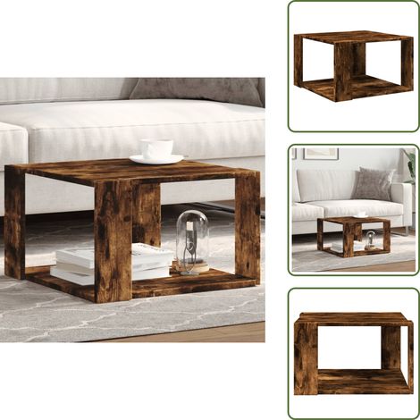 Table basse durable - vidaXL Table basse chêne fumé 51,5x51,5x30 cm bois d'ingénierie - Table basse anti-humidité (1/5)