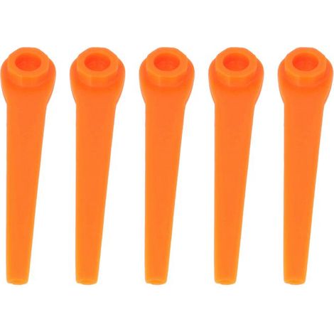 vhbw 5x Ersatz-Messer kompatibel mit Gardena AccuCut 2417-20, 2417, 400Li 8840, 400Li 8840-20 Rasentrimmer - Ersatzklinge Orange, Kunststoff (1/5)