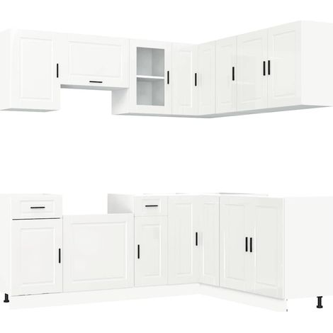 Maison Exclusive - Mueble cocina Porto blanco brillo 11 pzas made (1/5)