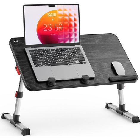 Table de lit, Hauteur réglable, avec 4 angles réglables, Lapdesk pliable, pour le canapé, l'étude, la lecture et l'écriture, pour les ordinateurs portables jusqu'à 17" (5230cm noir) (1/5)
