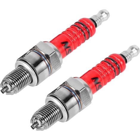 Lot de 2 bougies d'allumage Racing 3 électrodes A7tc pour quad, scooter, moto cross et karting 50cc, 110cc, 125cc et 150cc (1/5)